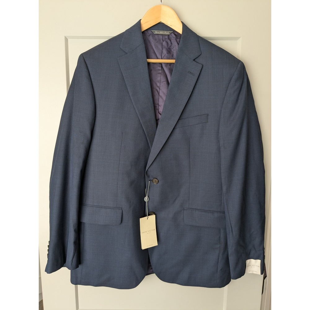 NWT Jack Victor Super 120s Mens Wool Performance Blazer Navy Blue Size‎ 42R